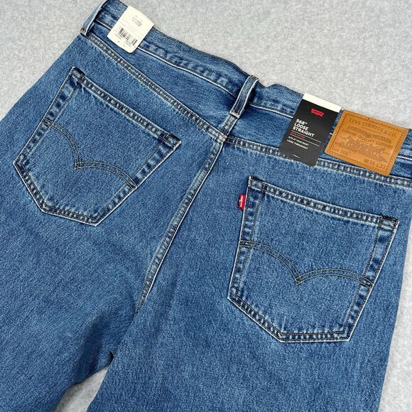NEW Levis Premium 568 Jeans Mens 36 x 32 (36 x 30) Loose Straight Medium Big E - Picture 1 of 16